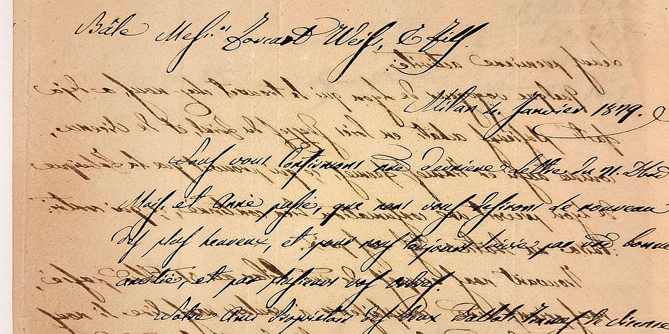Geschäftsbrief aus dem 19. Jh. mit Tintenfrass